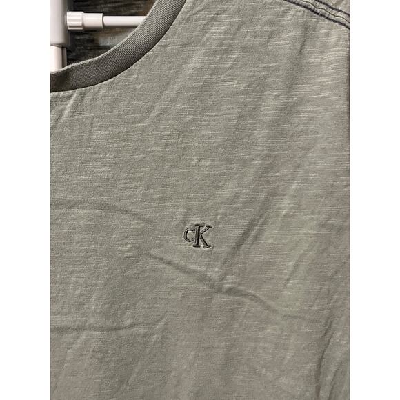 Calvin Klein Jeans Men’s Olive Green Crewneck T-Shirt Logo Tee Size L - Picture 4 of 8